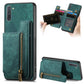 Retro Leather Zipper Wallet Back Phone Case