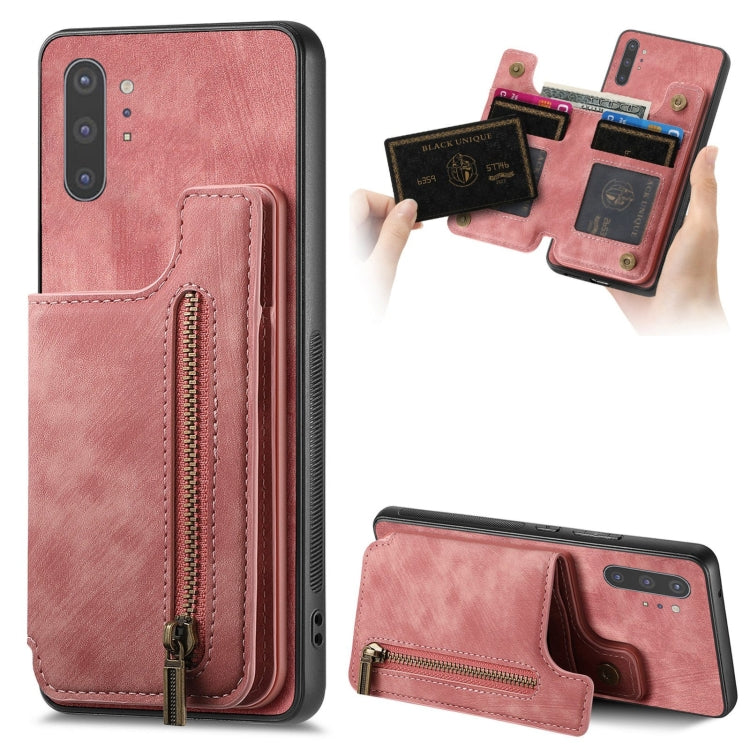 Retro Leather Zipper Wallet Back Phone Case