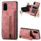 Retro Leather Zipper Wallet Back Phone Case