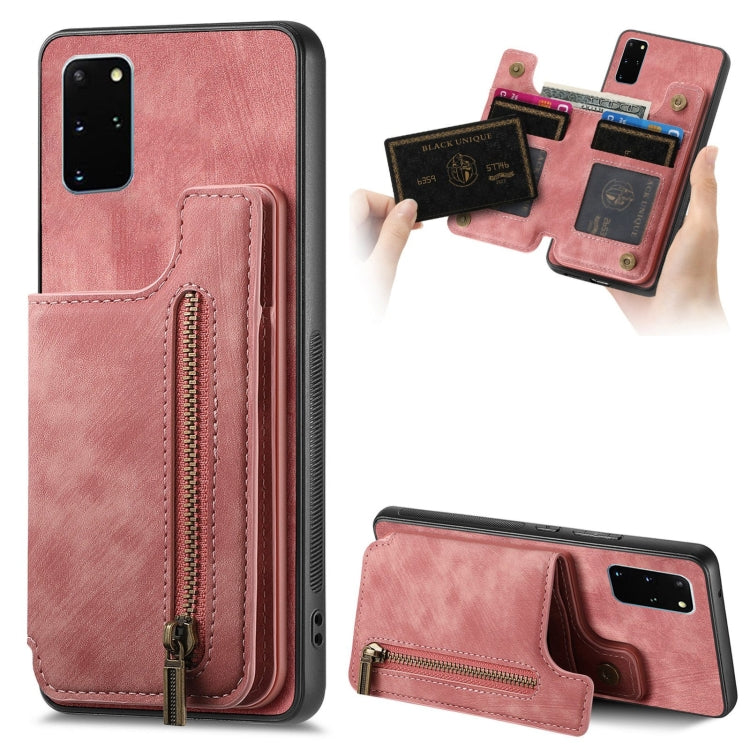 Retro Leather Zipper Wallet Back Phone Case