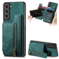 Retro Leather Zipper Wallet Back Phone Case