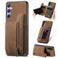 Retro Leather Zipper Wallet Back Phone Case