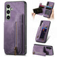 Retro Leather Zipper Wallet Back Phone Case