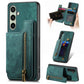 Retro Leather Zipper Wallet Back Phone Case