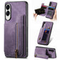 Retro Leather Zipper Wallet Back Phone Case
