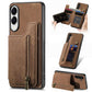 Retro Leather Zipper Wallet Back Phone Case
