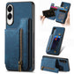Retro Leather Zipper Wallet Back Phone Case