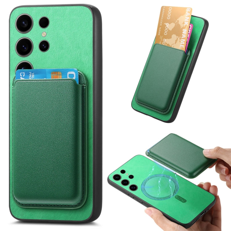 Retro Magsafe Card Bag PU Back Cover Phone Case