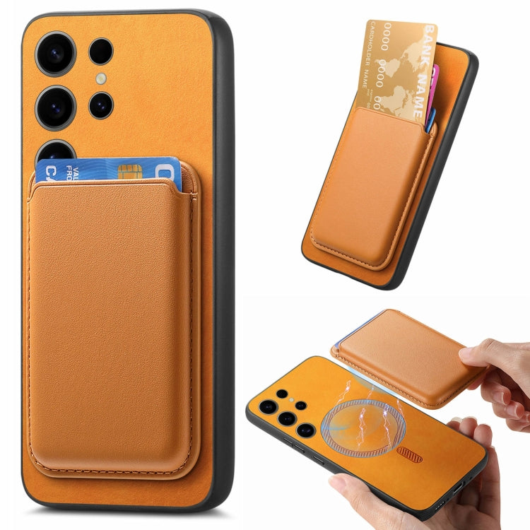 Retro Magsafe Card Bag PU Back Cover Phone Case