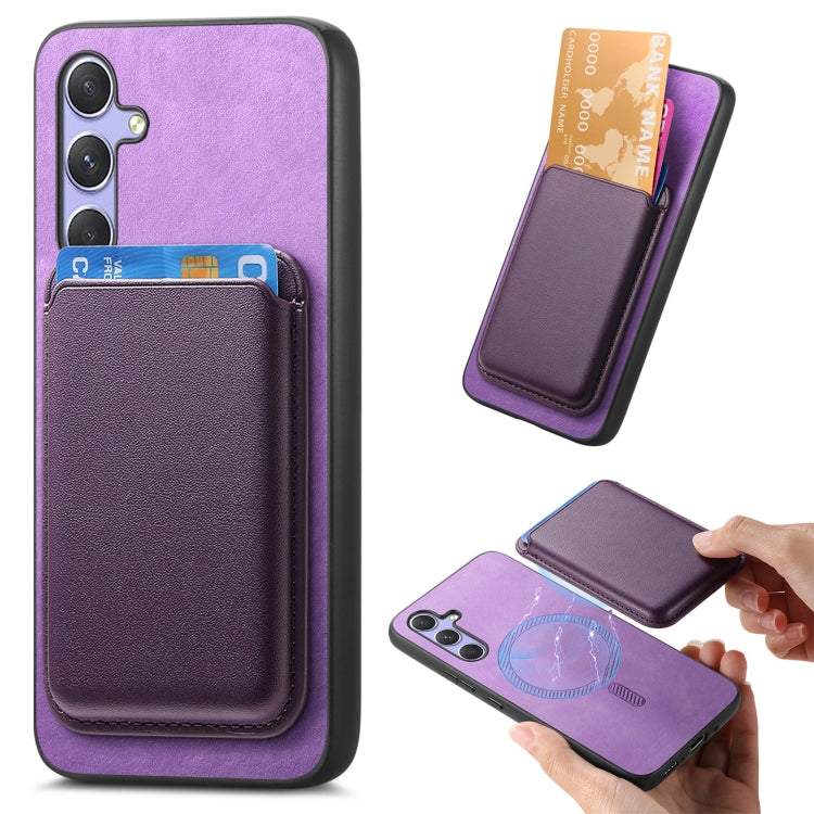 Retro Magsafe Card Bag PU Back Cover Phone Case