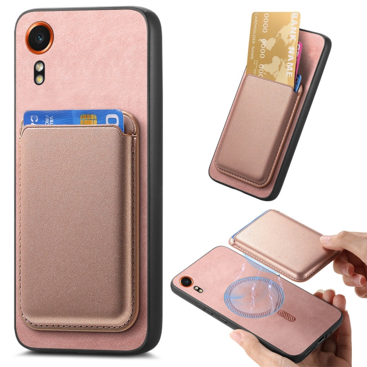 Retro Magsafe Card Bag PU Back Cover Phone Case