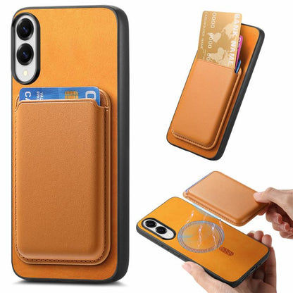 Retro Magsafe Card Bag PU Back Cover Phone Case