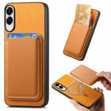 Retro Magsafe Card Bag PU Back Cover Phone Case