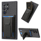 Carbon Fiber Fold Stand Elastic Card Bag Phone Case