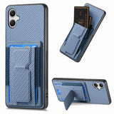 Carbon Fiber Fold Stand Elastic Card Bag Phone Case