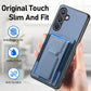 Carbon Fiber Fold Stand Elastic Card Bag Phone Case