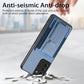 Carbon Fiber Fold Stand Elastic Card Bag Phone Case