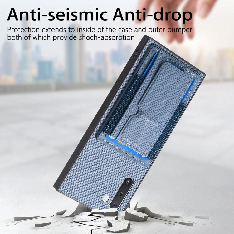 Carbon Fiber Fold Stand Elastic Card Bag Phone Case