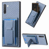 Carbon Fiber Fold Stand Elastic Card Bag Phone Case