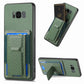 Carbon Fiber Fold Stand Elastic Card Bag Phone Case