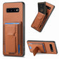 Carbon Fiber Fold Stand Elastic Card Bag Phone Case