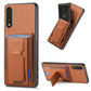Carbon Fiber Fold Stand Elastic Card Bag Phone Case
