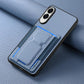 Carbon Fiber Fold Stand Elastic Card Bag Phone Case