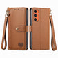 Love Zipper Lanyard Leather Phone Case
