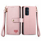 Love Zipper Lanyard Leather Phone Case