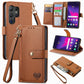 Love Zipper Lanyard Leather Phone Case