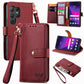 Love Zipper Lanyard Leather Phone Case