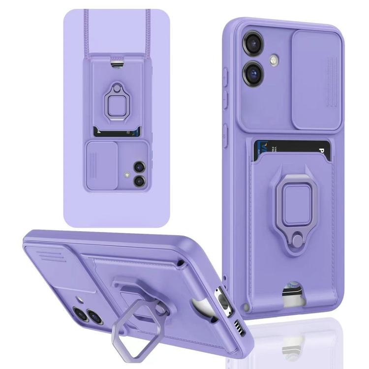 Sliding Camshield Magnetic Card Holder Silicone Phone Case, For Samsung Galaxy S25 Edge 5G, For Samsung Galaxy A56 5G, For Samsung Galaxy A26 5G, For Samsung Galaxy A36 5G, For Samsung Galaxy A16, For Samsung Galaxy S25+ 5G�����������������������������...