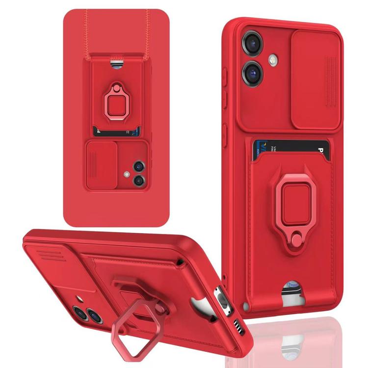 Sliding Camshield Magnetic Card Holder Silicone Phone Case, For Samsung Galaxy S25 Edge 5G, For Samsung Galaxy A56 5G, For Samsung Galaxy A26 5G, For Samsung Galaxy A36 5G, For Samsung Galaxy A16, For Samsung Galaxy S25+ 5G�����������������������������...