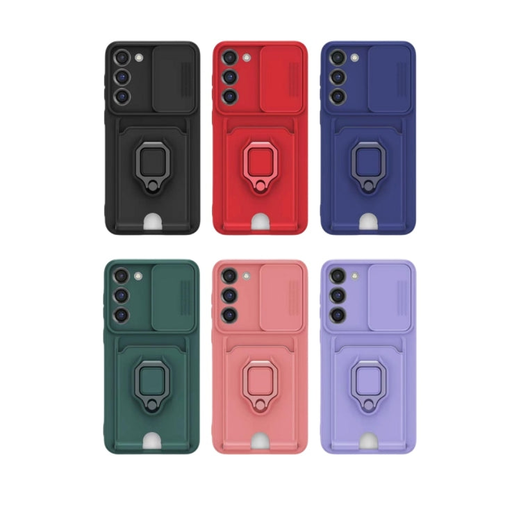 Sliding Camshield Magnetic Card Holder Silicone Phone Case, For Samsung Galaxy A25 5G, For Samsung Galaxy S23 FE 5G, For Samsung Galaxy A24 4G, For Samsung Galaxy A34 5G, For Samsung Galaxy A54 5G, For Samsung Galaxy S23 Ultra 5G�����������������������...