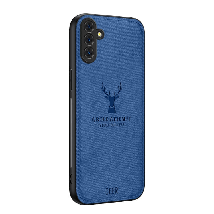 Deer Head Cloth Skin All-inclusive Phone Case, For Samsung Galaxy S25 Edge 5G, For Samsung Galaxy A56 5G, For Samsung Galaxy A26 5G, For Samsung Galaxy A36, For Samsung Galaxy S25 5G, For Samsung Galaxy S25+ 5G, For Samsung Galaxy S25 Ultra 5G���������...