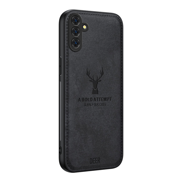 Deer Head Cloth Skin All-inclusive Phone Case, For Samsung Galaxy S25 Edge 5G, For Samsung Galaxy A56 5G, For Samsung Galaxy A26 5G, For Samsung Galaxy A36, For Samsung Galaxy S25 5G, For Samsung Galaxy S25+ 5G, For Samsung Galaxy S25 Ultra 5G���������...