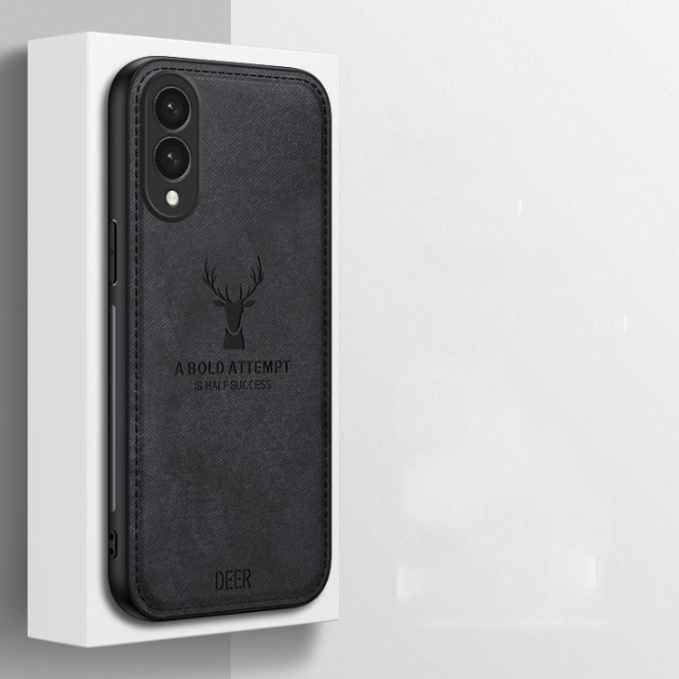 Deer Head Cloth Skin All-inclusive Phone Case, For Samsung Galaxy S25 Edge 5G, For Samsung Galaxy A56 5G, For Samsung Galaxy A26 5G, For Samsung Galaxy A36, For Samsung Galaxy S25 5G, For Samsung Galaxy S25+ 5G, For Samsung Galaxy S25 Ultra 5G���������...
