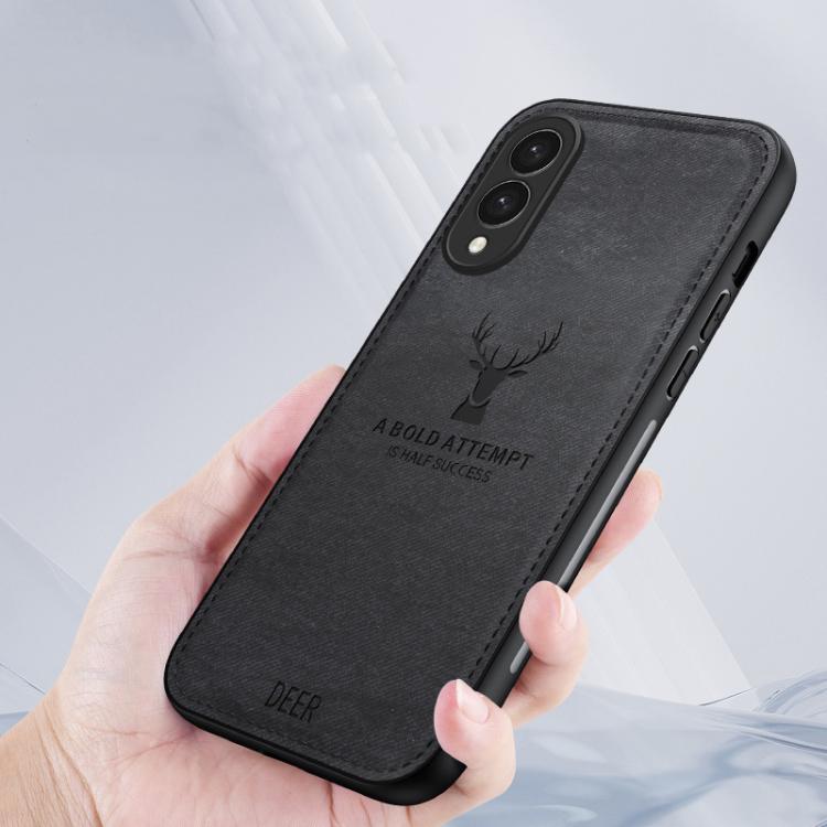 Deer Head Cloth Skin All-inclusive Phone Case, For Samsung Galaxy S25 Edge 5G, For Samsung Galaxy A56 5G, For Samsung Galaxy A26 5G, For Samsung Galaxy A36, For Samsung Galaxy S25 5G, For Samsung Galaxy S25+ 5G, For Samsung Galaxy S25 Ultra 5G���������...