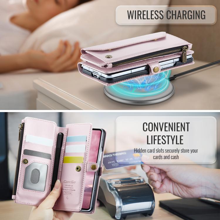 CaseMe C36 Card Slots Zipper Wallet RFID Anti-theft Leather Phone Case