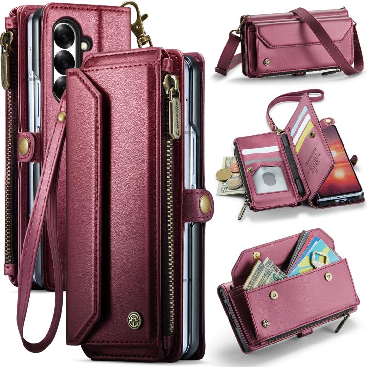 CaseMe C36 Card Slots Zipper Wallet RFID Anti-theft Leather Phone Case