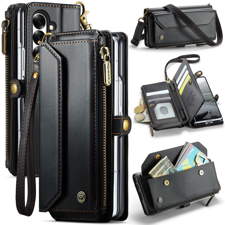 CaseMe C36 Card Slots Zipper Wallet RFID Anti-theft Leather Phone Case