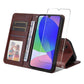 ENKAY Card Wallet Calf Texture Leather Phone Case with Screen Film