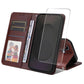 ENKAY Card Wallet Calf Texture Leather Phone Case with Screen Film