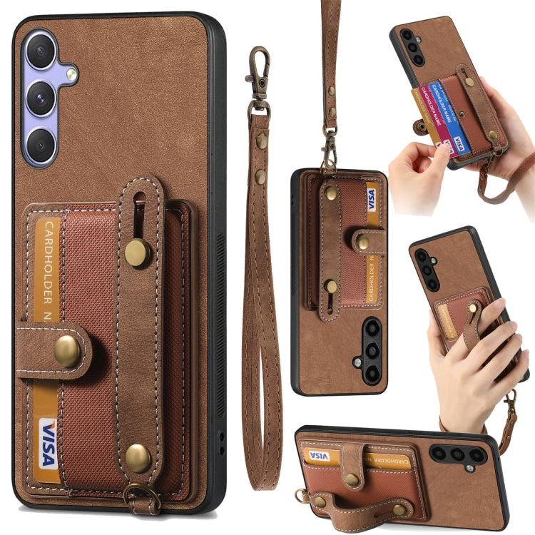 Retro Cross Wristband Wallet Leather Back Phone Case, For Samsung Galaxy S25 Edge 5G, For Samsung Galaxy A56 5G, For Samsung Galaxy A36, For Samsung Galaxy S25 5G, For Samsung Galaxy S25+ 5G, For Samsung Galaxy S25 Ultra 5G