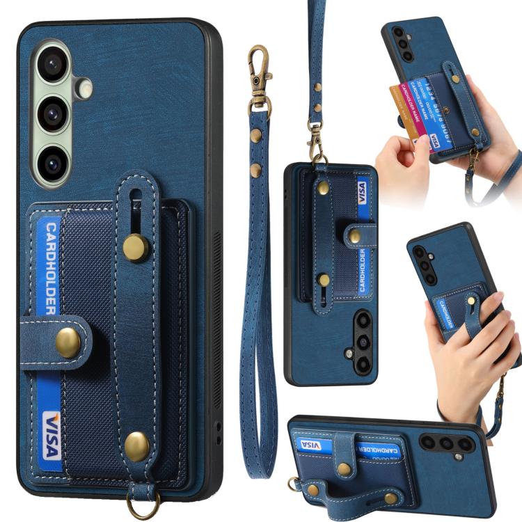 Retro Cross Wristband Wallet Leather Back Phone Case, For Samsung Galaxy S25 Edge 5G, For Samsung Galaxy A56 5G, For Samsung Galaxy A36, For Samsung Galaxy S25 5G, For Samsung Galaxy S25+ 5G, For Samsung Galaxy S25 Ultra 5G