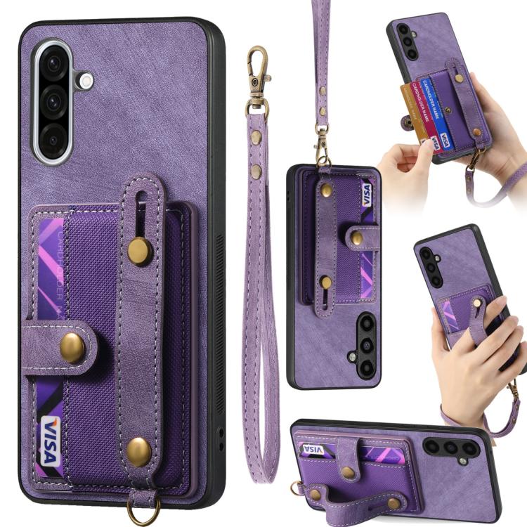 Retro Cross Wristband Wallet Leather Back Phone Case, For Samsung Galaxy S25 Edge 5G, For Samsung Galaxy A56 5G, For Samsung Galaxy A36, For Samsung Galaxy S25 5G, For Samsung Galaxy S25+ 5G, For Samsung Galaxy S25 Ultra 5G