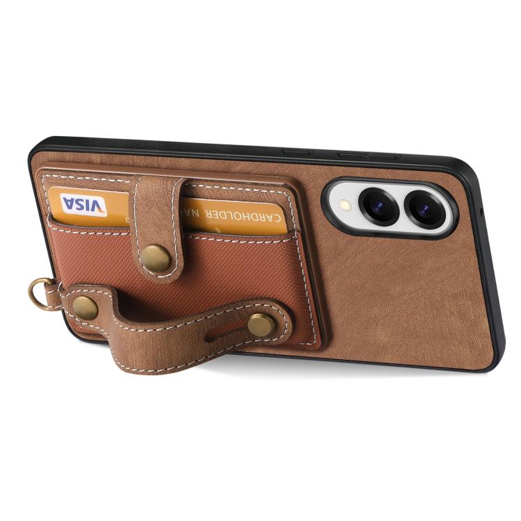 Retro Cross Wristband Wallet Leather Back Phone Case, For Samsung Galaxy S25 Edge 5G, For Samsung Galaxy A56 5G, For Samsung Galaxy A36, For Samsung Galaxy S25 5G, For Samsung Galaxy S25+ 5G, For Samsung Galaxy S25 Ultra 5G