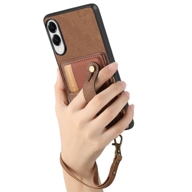 Retro Cross Wristband Wallet Leather Back Phone Case, For Samsung Galaxy S25 Edge 5G, For Samsung Galaxy A56 5G, For Samsung Galaxy A36, For Samsung Galaxy S25 5G, For Samsung Galaxy S25+ 5G, For Samsung Galaxy S25 Ultra 5G