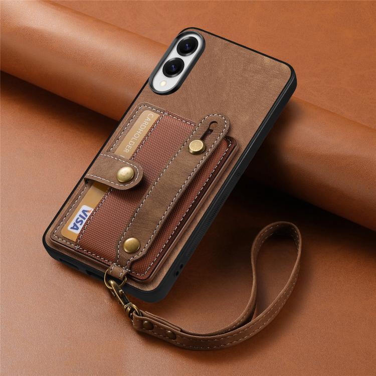 Retro Cross Wristband Wallet Leather Back Phone Case, For Samsung Galaxy S25 Edge 5G, For Samsung Galaxy A56 5G, For Samsung Galaxy A36, For Samsung Galaxy S25 5G, For Samsung Galaxy S25+ 5G, For Samsung Galaxy S25 Ultra 5G