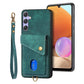 Retro Card Wallet Fold Leather Phone Case with Strap